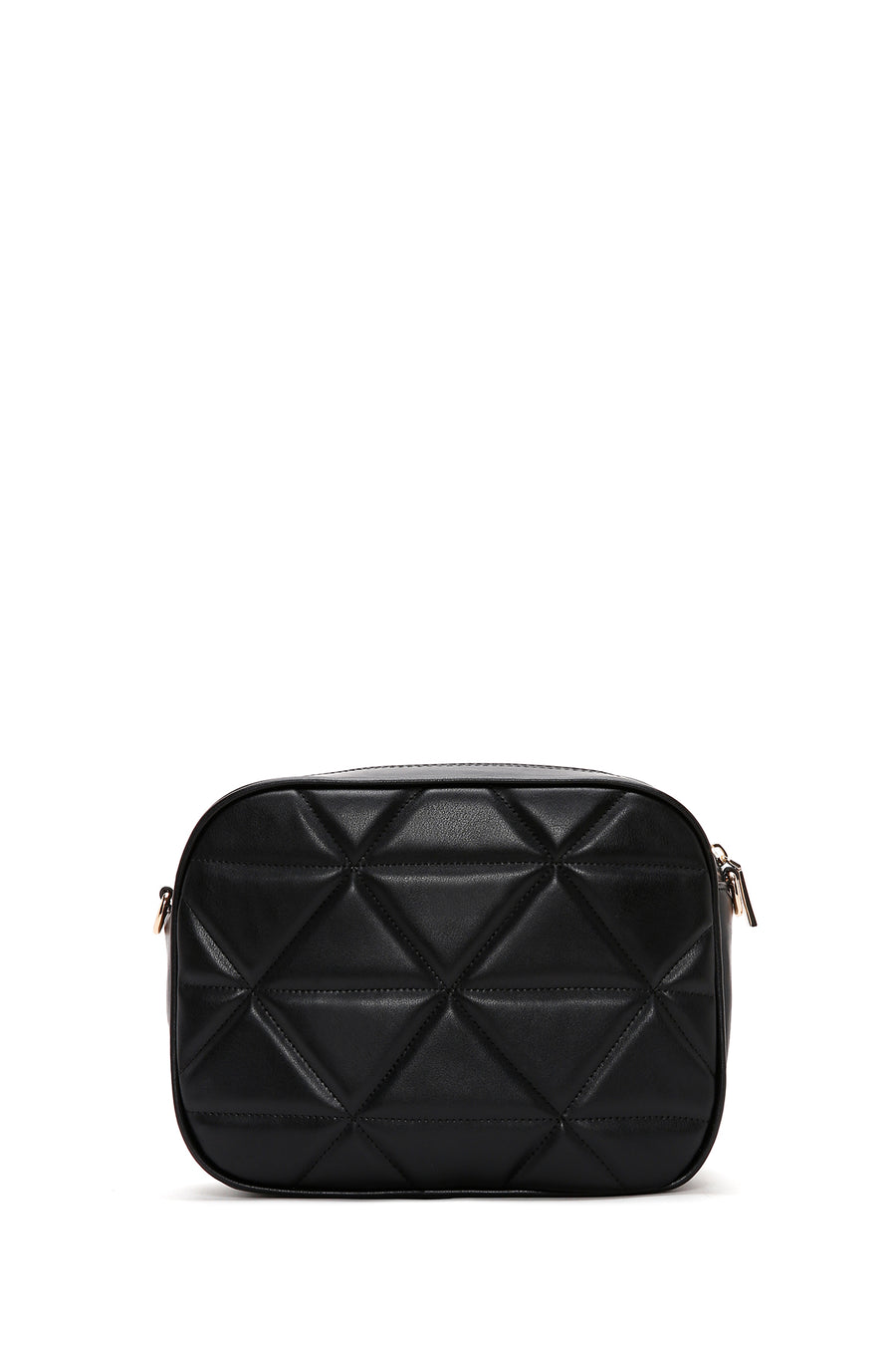 Woman Black Long Strap Quilted Crossbody Bag