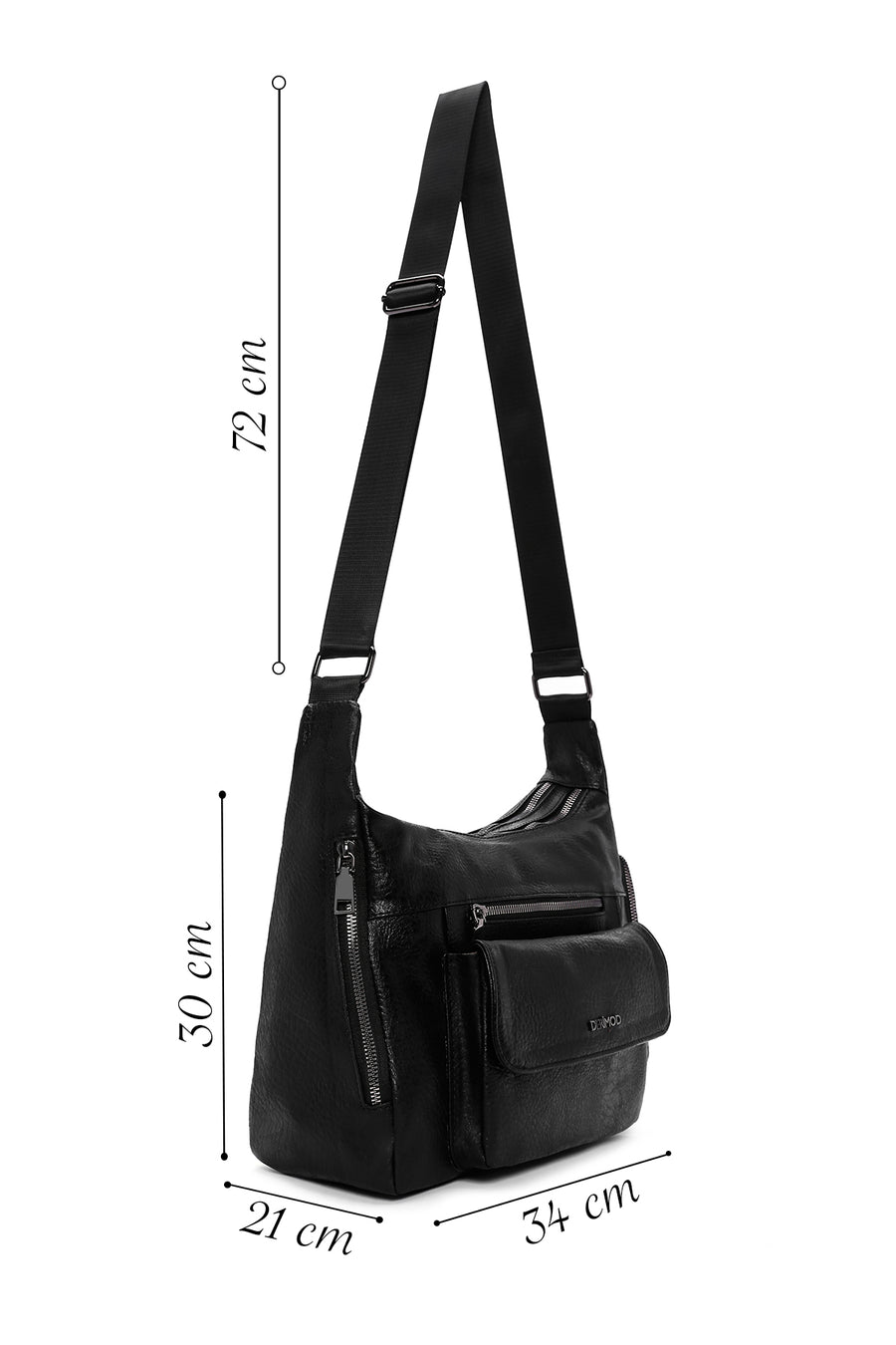 Women's Black Long Strapped Crossbody Bag