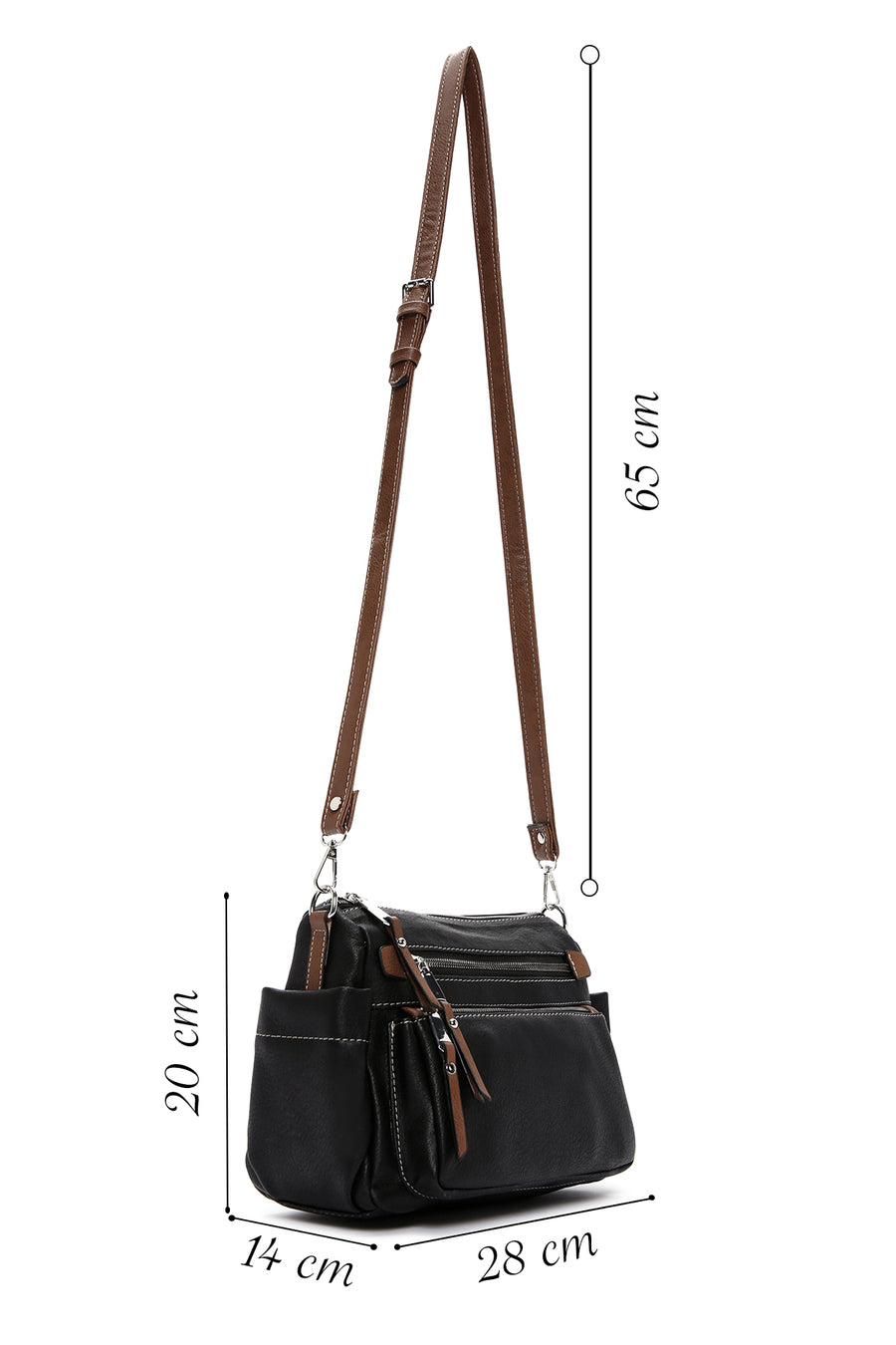 Women's Black Long Strapped Crossbody Bag