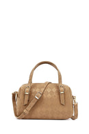 Women's Beige Long Strap Printed Crossbody Bag | Derimod