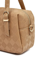 Women's Beige Long Strap Printed Crossbody Bag | Derimod