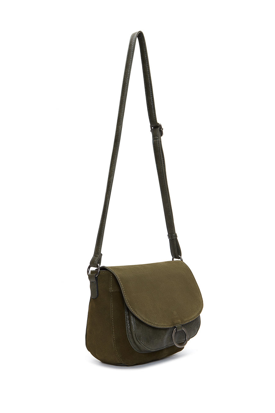 Woman Green Long Strap Crossbody Bag