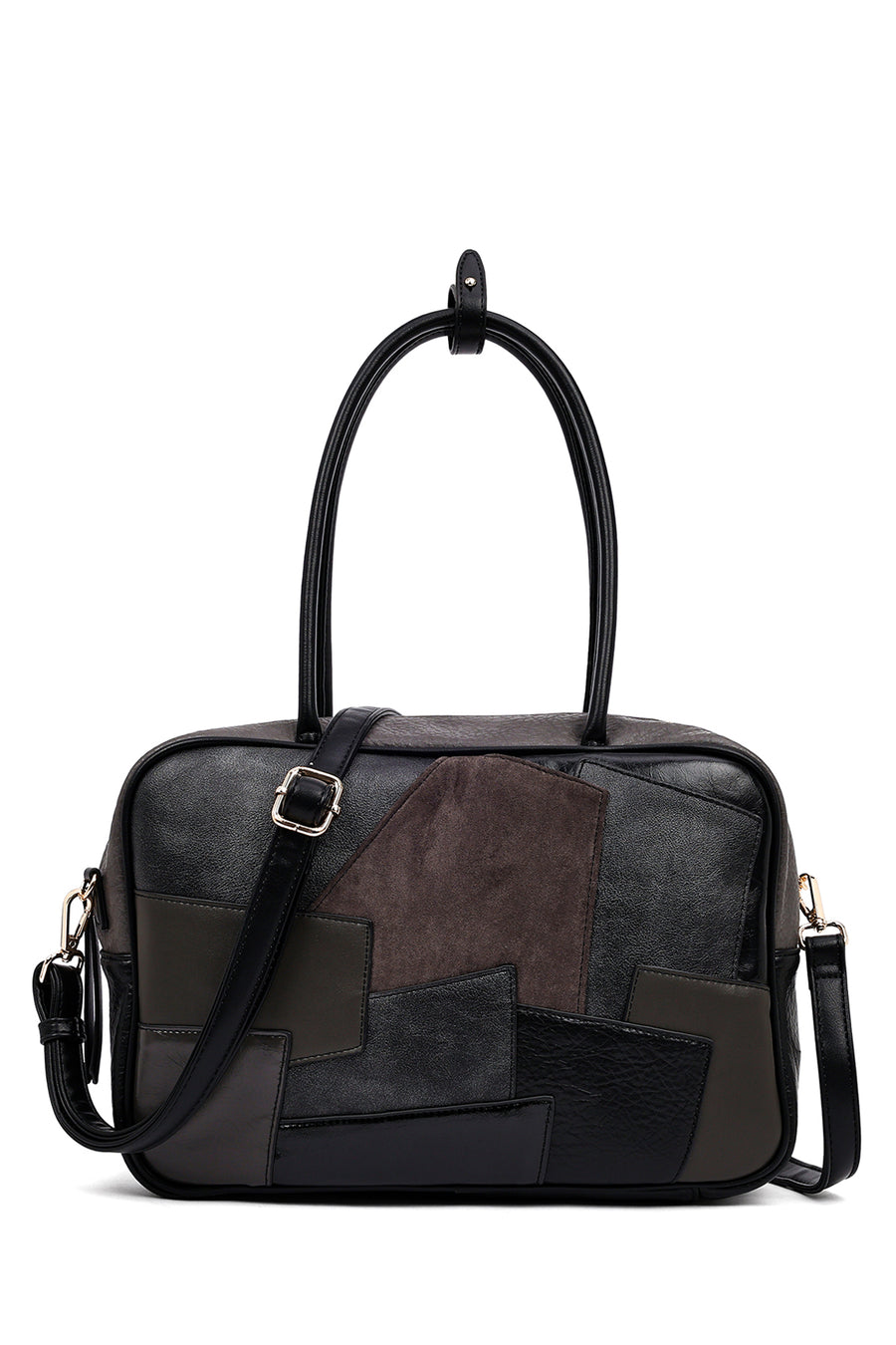 Women's Gray Long Strap Patterned Shoulder Bag 25ABD242314 | Derimod