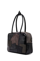 Women's Gray Long Strap Patterned Shoulder Bag | Derimod
