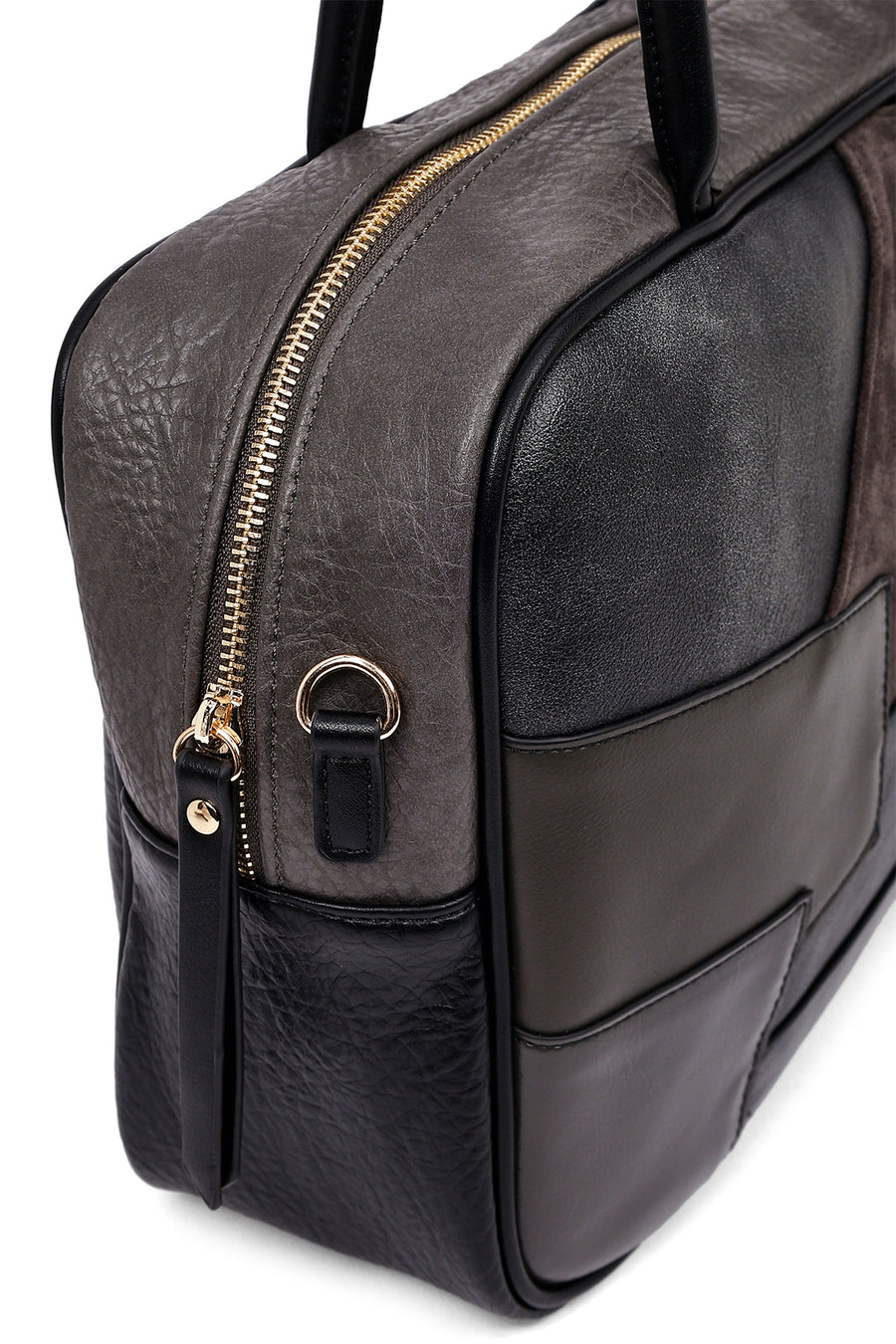Women's Gray Long Strap Patterned Shoulder Bag