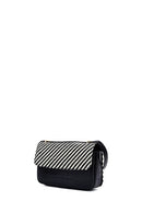 Woman Black Long Strap Printed Crossbody Bag | Derimod
