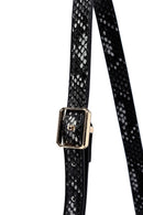 Woman Black Long Strap Patterned Crossbody Bag | Derimod