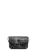 Woman Black Long Strap Patterned Crossbody Bag | Derimod