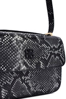 Woman Black Long Strap Patterned Crossbody Bag | Derimod