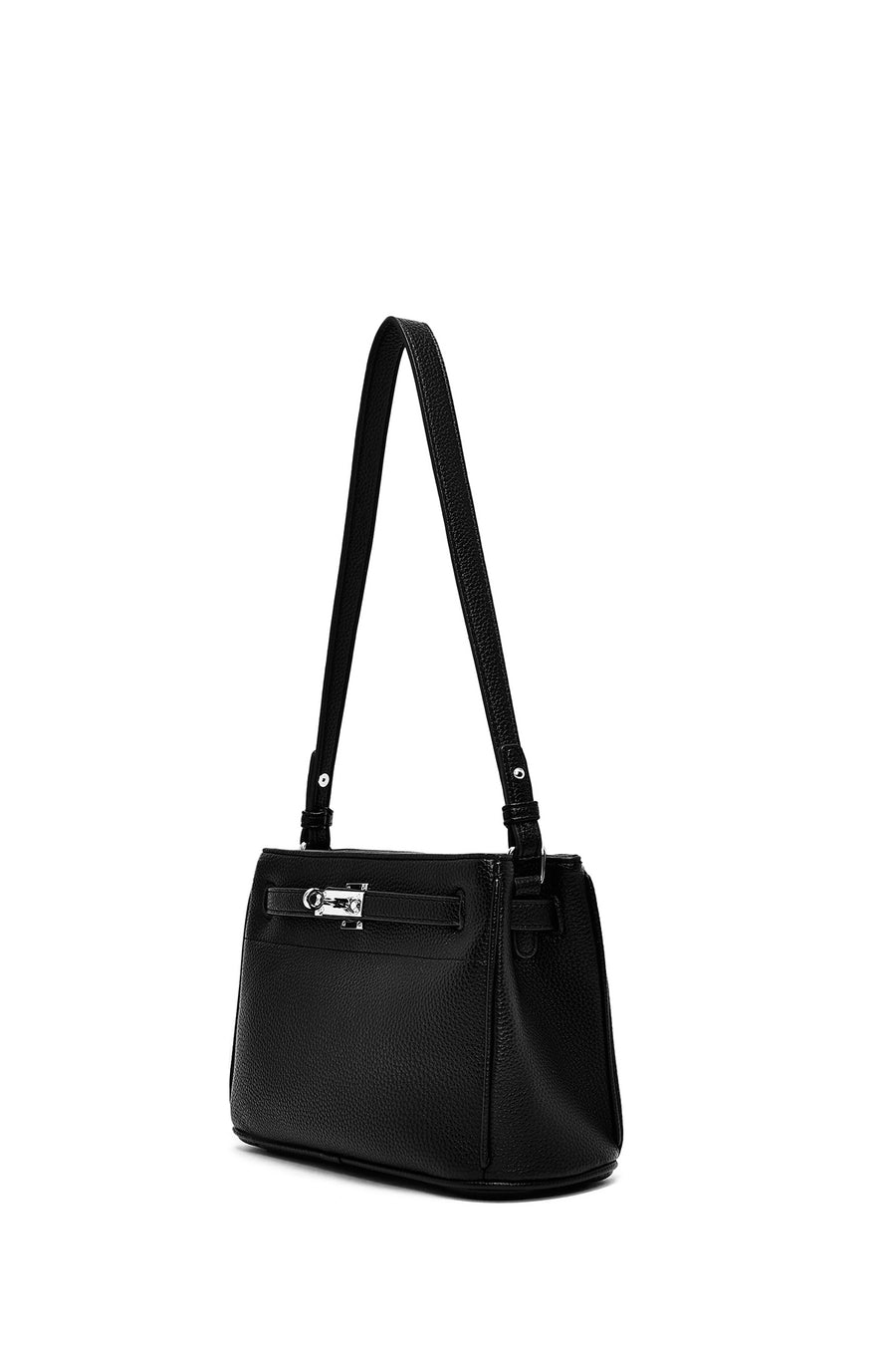 Woman Black Long Strap Crossbody Bag