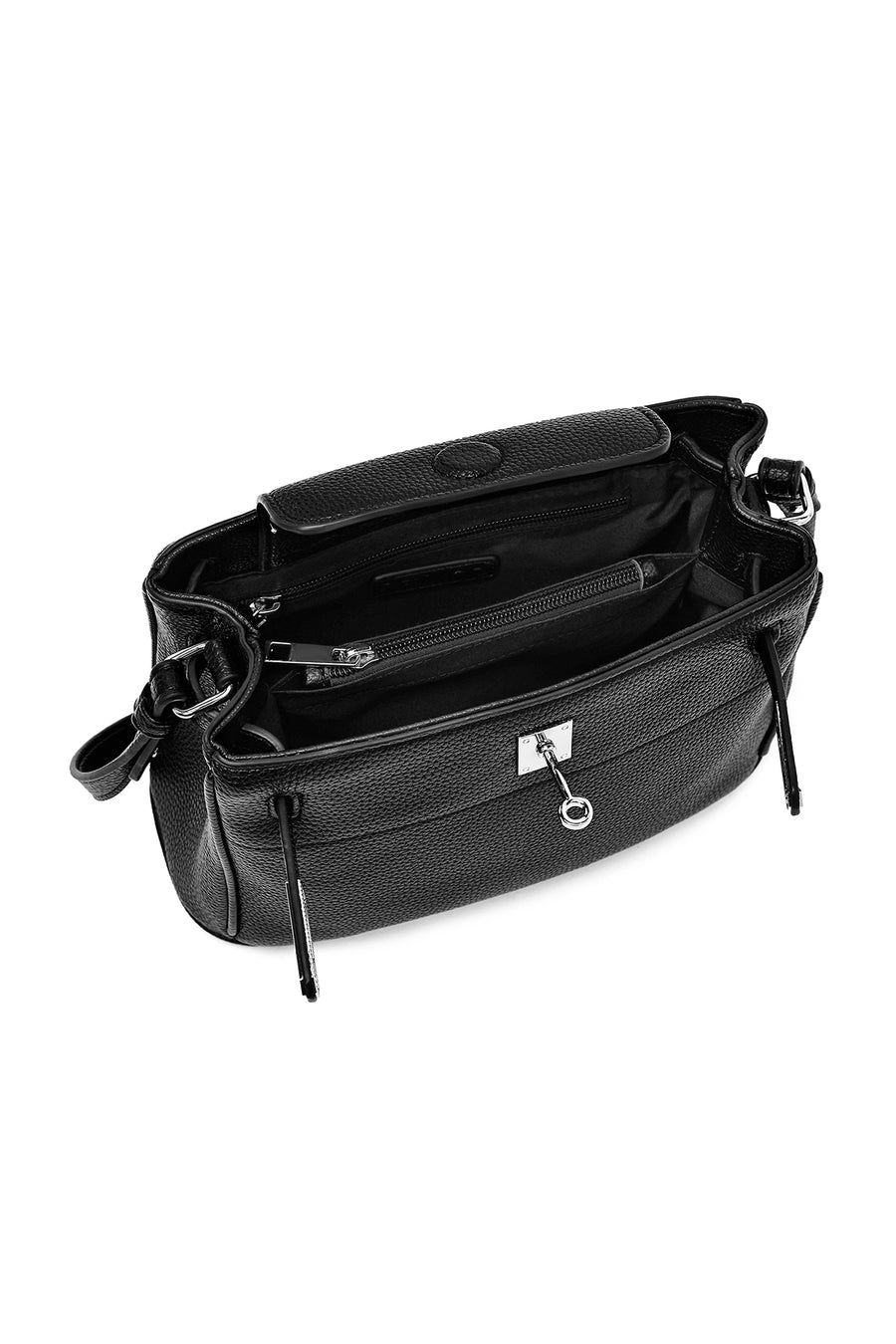 Woman Black Long Strap Crossbody Bag