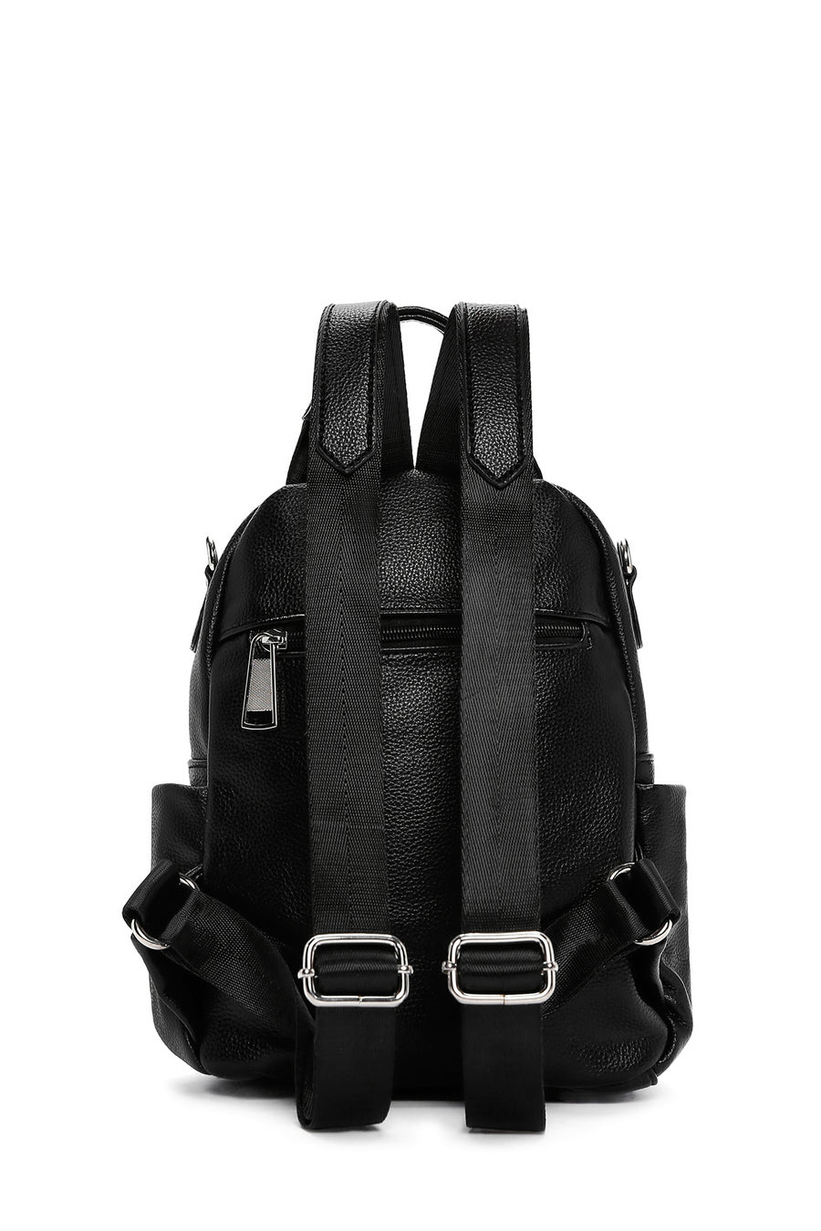 Women's Black Long Strap Printed Backpack