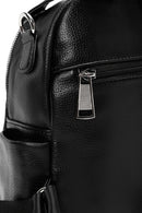 Women's Black Long Strap Printed Backpack | Derimod