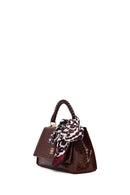 Women's Brown Long Strap Classic Shoulder Bag with Crocodile Pattern | Derimod