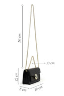 Women's Black Long Chain Strap Patent Leather Mini Classic Evening Shoulder Bag | Derimod