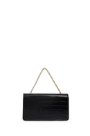 Women's Black Long Chain Strap Patent Leather Mini Classic Evening Shoulder Bag | Derimod