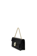 Women's Black Long Chain Strap Patent Leather Mini Classic Evening Shoulder Bag | Derimod