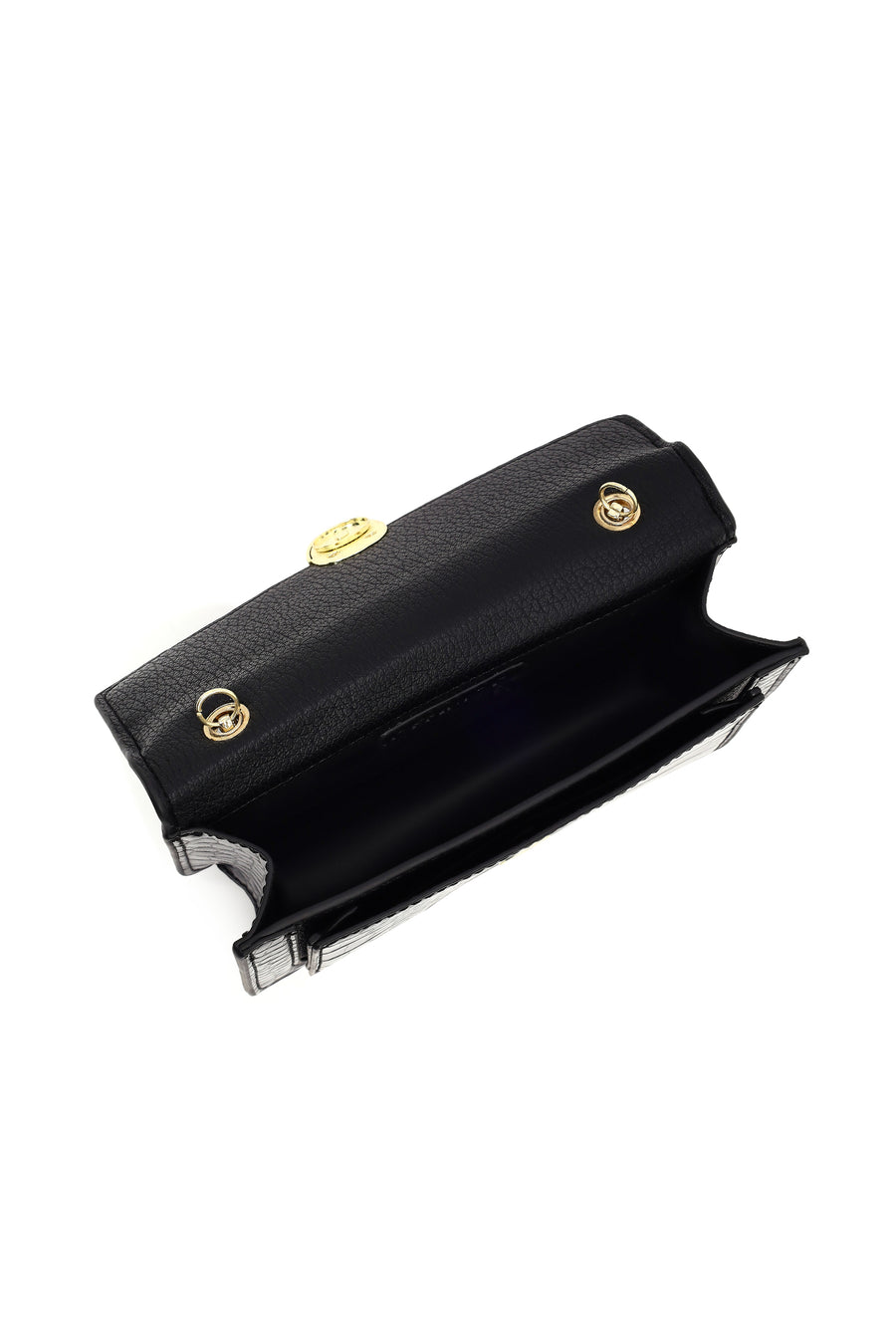 Women's Black Long Chain Strap Patent Leather Mini Classic Evening Shoulder Bag