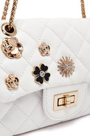 Kadın Beyaz Uzun Askılı Kapitone Omuz Çantası | Derimod