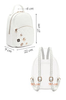 Woman Quilted Backpack with White Accessories | Derimod