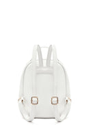 Woman Quilted Backpack with White Accessories | Derimod