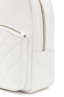 Woman Quilted Backpack with White Accessories | Derimod