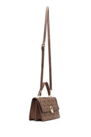 Women's Taupe Long Strap Stone-Embellished Shoulder Bag | Derimod