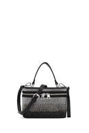Women's Black Stone Long Strap Mini Evening Bag | Derimod