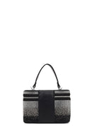 Women's Black Stone Long Strap Mini Evening Bag | Derimod