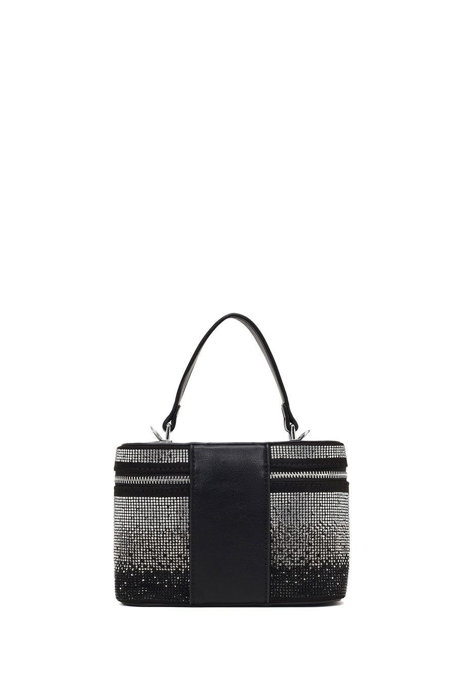 Women's Black Stone Long Strap Mini Evening Bag