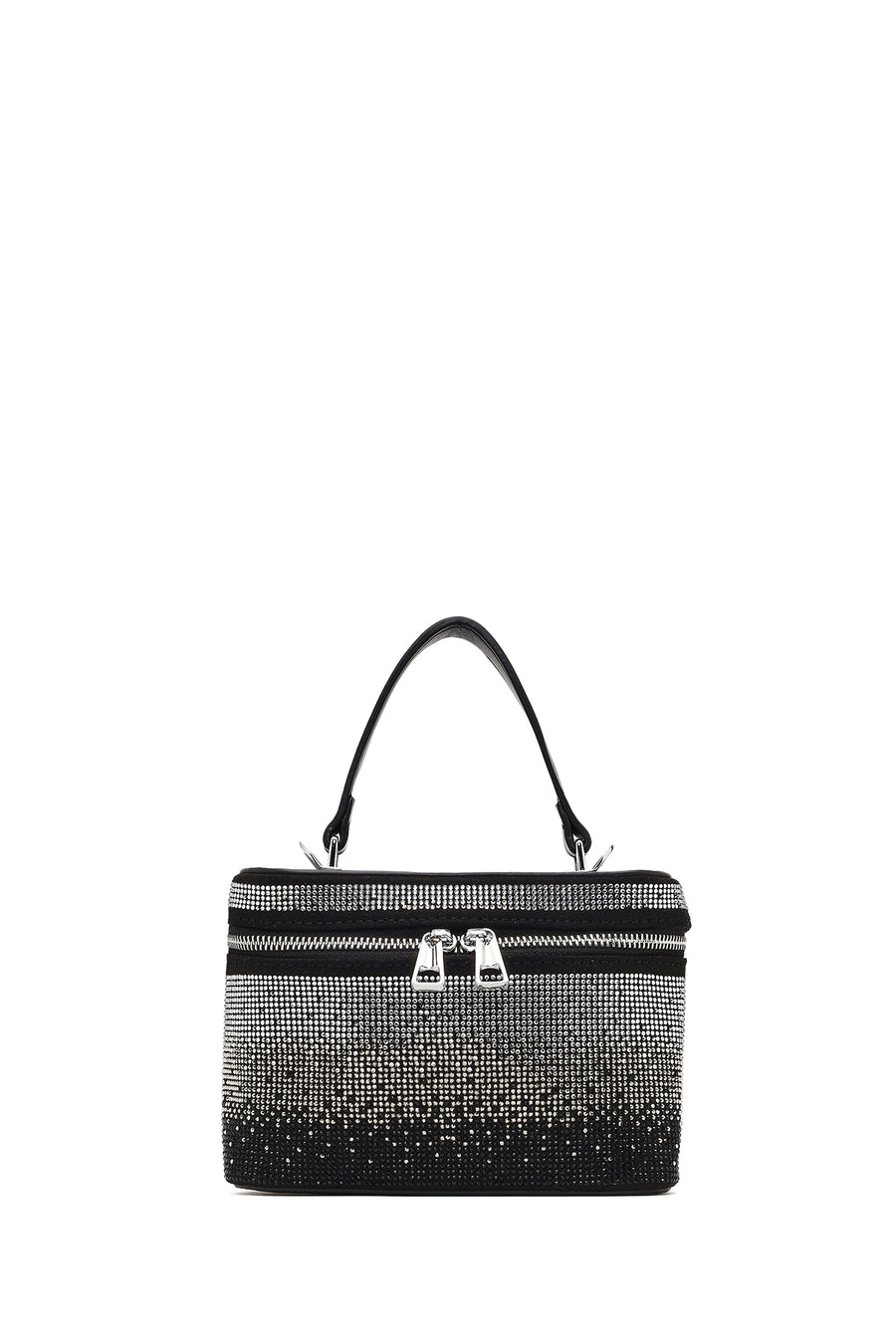 Women's Black Stone Long Strap Mini Evening Bag