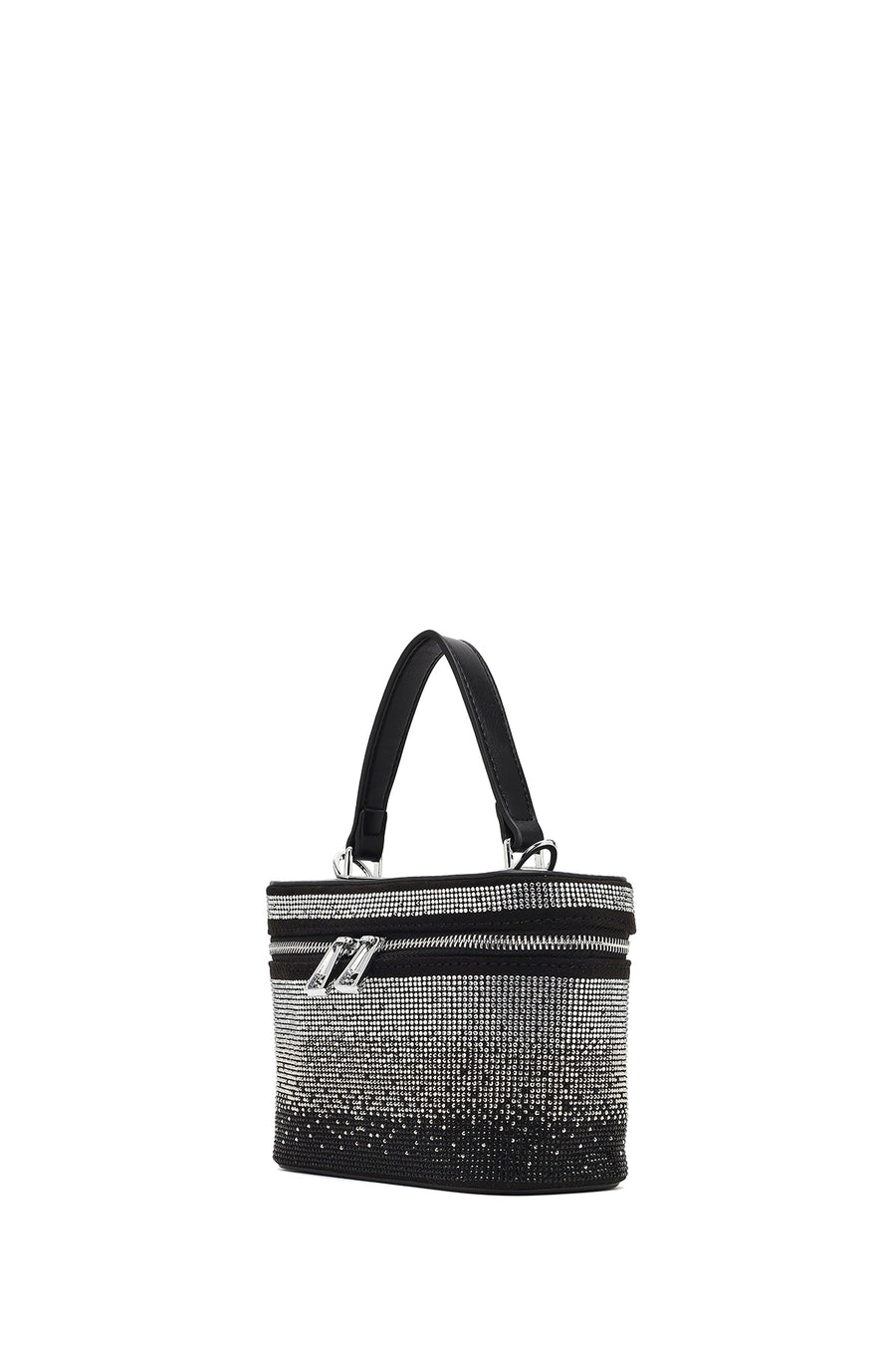 Women's Black Stone Long Strap Mini Evening Bag