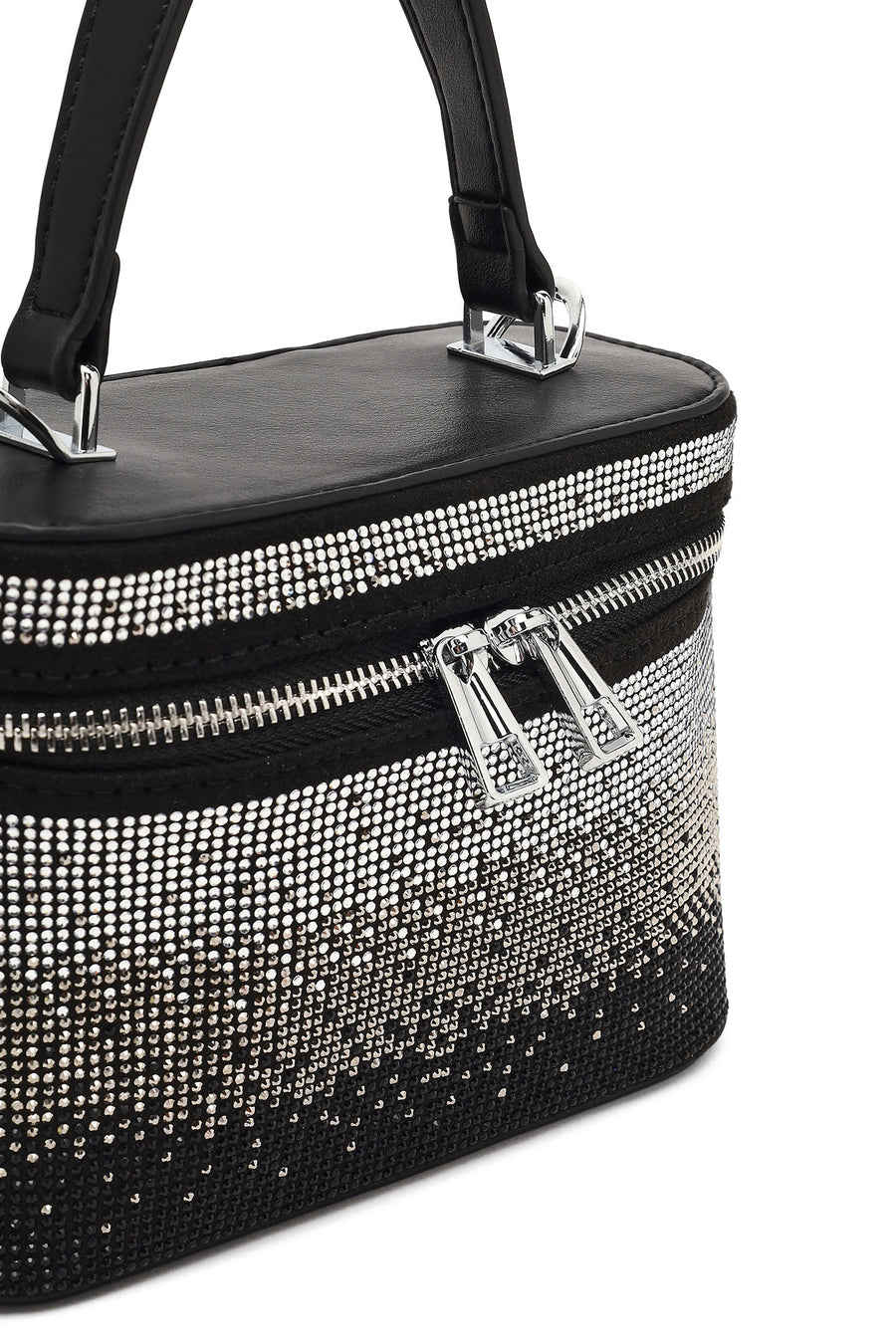 Women's Black Stone Long Strap Mini Evening Bag