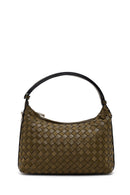 Woman Green Long Strapped Braided Mini Shoulder Bag | Derimod