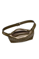 Woman Green Long Strapped Braided Mini Shoulder Bag | Derimod