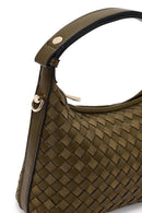 Woman Green Long Strapped Braided Mini Shoulder Bag | Derimod