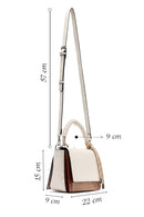 Woman Beige Long Strap Crocodile Patterned Crossbody Bag | Derimod