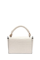 Woman Beige Long Strap Crocodile Patterned Crossbody Bag | Derimod