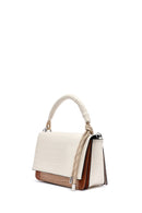 Woman Beige Long Strap Crocodile Patterned Crossbody Bag | Derimod