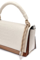 Woman Beige Long Strap Crocodile Patterned Crossbody Bag | Derimod