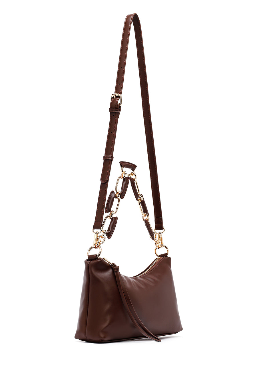 Woman Brown Long Strap Shoulder Bag