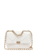 Woman Cream Long Strap Quilted Crossbody Bag | Derimod