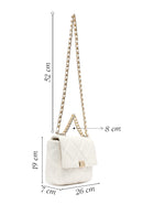 Woman Cream Long Strap Quilted Crossbody Bag | Derimod