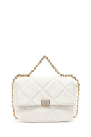 Woman Cream Long Strap Quilted Crossbody Bag | Derimod