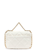 Woman Cream Long Strap Quilted Crossbody Bag | Derimod