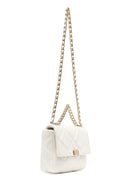 Woman Cream Long Strap Quilted Crossbody Bag | Derimod