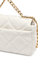 Woman Cream Long Strap Quilted Crossbody Bag | Derimod