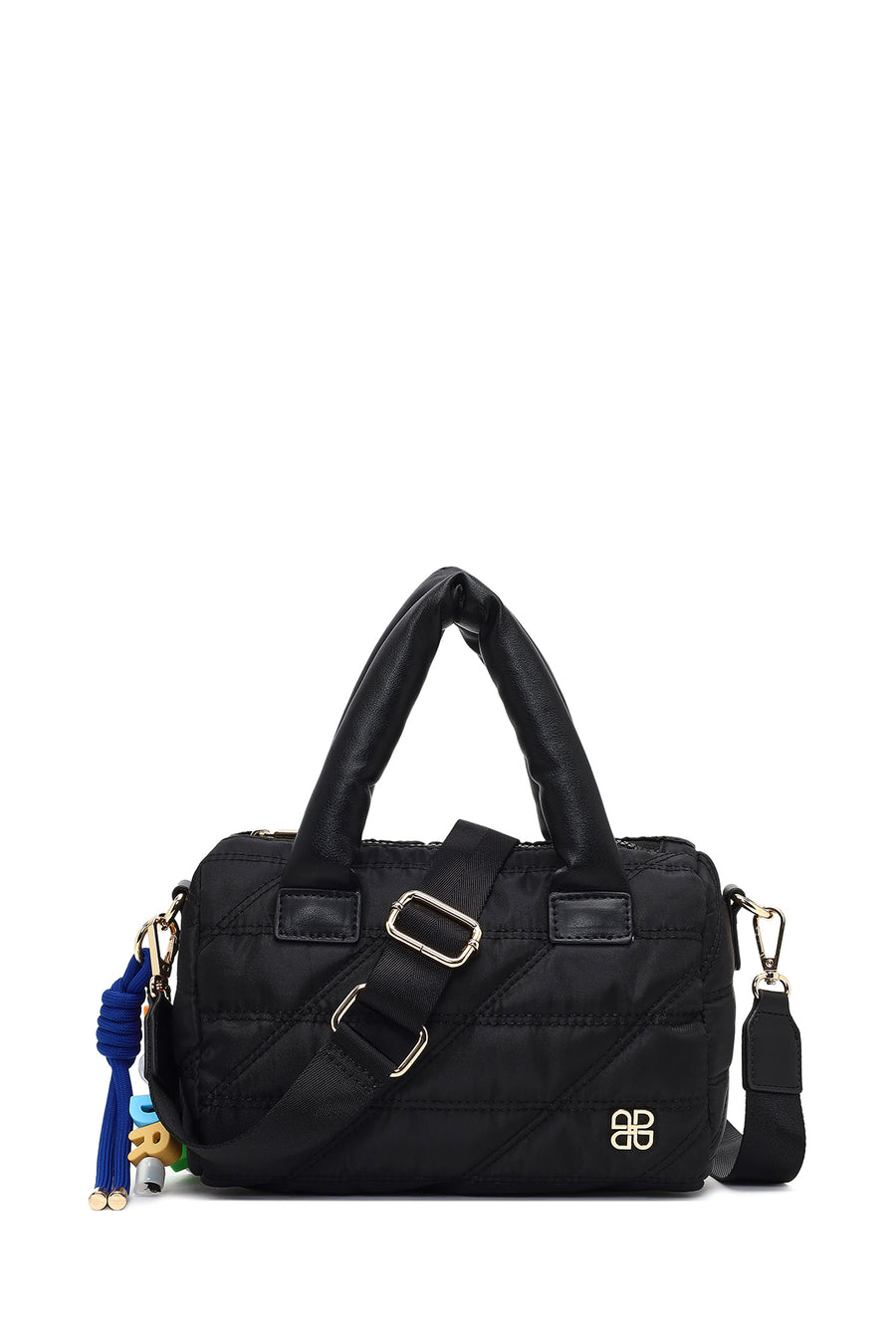 Women's Black Long Strap Charm Fabric Shoulder Bag 25ABD27336F | Derimod