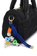 Women's Black Long Strap Charm Fabric Shoulder Bag | Derimod