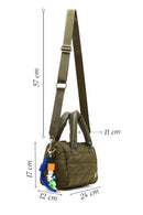 Women's Khaki Long Strap Charm Fabric Shoulder Bag | Derimod
